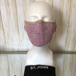 NWT St. John Tweed Knit Mask in lilac/cream
